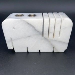 Vintage Marble Elephant Paperweight Pen & Envelope Holder For Office MCM Taiwan